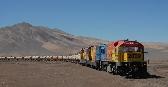 Güterverkehr mit der Bahn in Chile