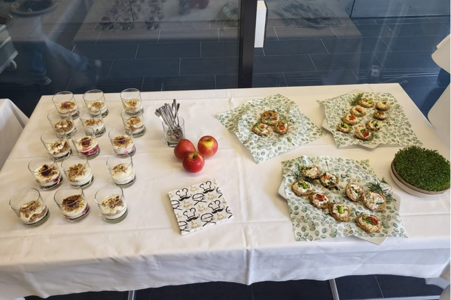 Speisen zur Verkostung beim Kochworkshop „österreichische Arthroseküche“ im Zuge der Veranstaltung „Arthrose im Fokus“ an der FH-St. Pölten