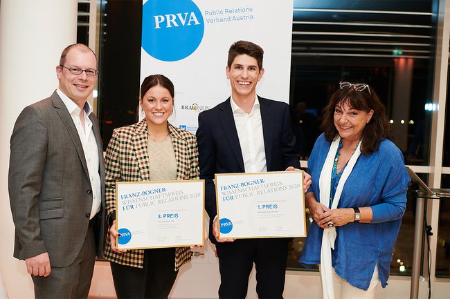 Studierende und Lehrgangsteilnehmer der FH St. Pölten brillierten beim "Franz Bogner Wissenschaftspreis 2020" des PRVA