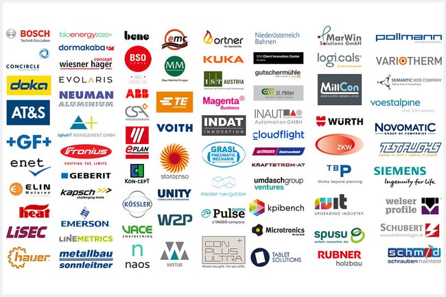 Logos der Partnerunternehmen des Studiengangs Smart Engineering