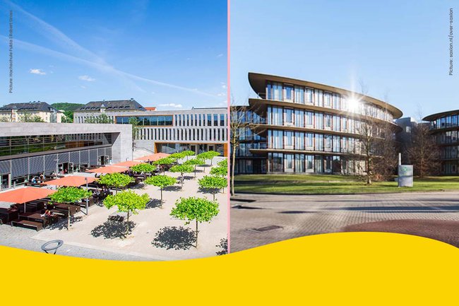 Die Hochschule Fulda (links) und die Saxion UAS (rechts) sind neue Partner*innen des E³UDRES² Konsortiums