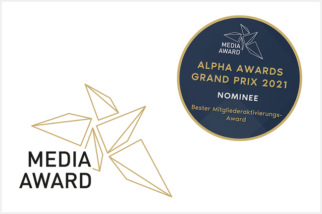 Media Award - nominiert für den alpha awards GRAND PRIX 2021