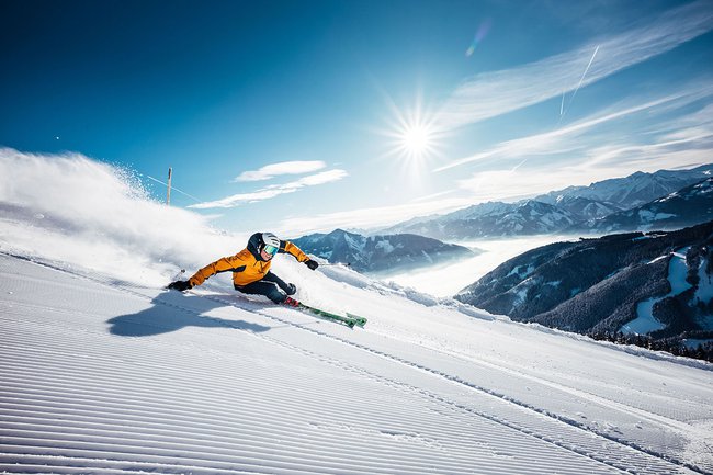 Skifahren im Winterurlaub auf der Schmittenhohe