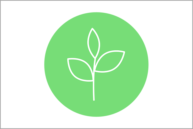 Ein grünes Blatt, das Nachhaltigkeits Icon der FH St. Pölten