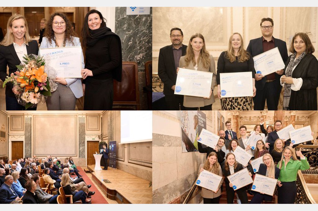 Das Department Digital Business & Innovation holt sich vier Auszeichnungen beim „Franz-Bogner-Wissenschaftspreis für Public Relations“ des PRVA