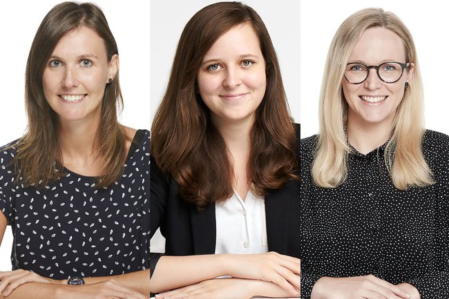 Die Absolventinnen Manuela Brugger, Sarah Nemec und Tanja Pöltl unterrichten gemeinsam eine Lehrveranstaltung im Master Studiengang Digital Marketing und Kommunikation.