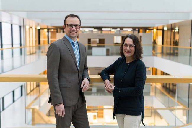The new Heads of Faculty Franz Fidler and Christine Haselbacher. Credit: Christoph Böhm / St. Pölten UAS