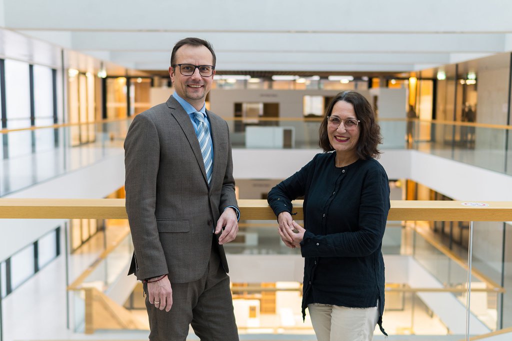 The new Heads of Faculty Franz Fidler and Christine Haselbacher. Credit: Christoph Böhm / St. Pölten UAS
